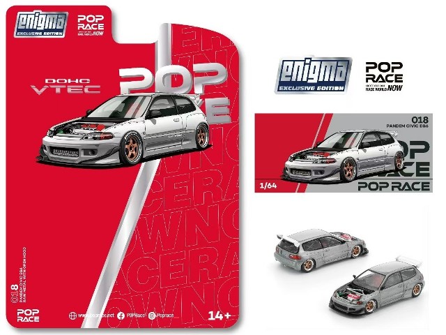 POPRACE パンデム シビック EG6 チェイス 予約 PRE001 POP RACE x Enigma 1/64 ホンダ パンデム シビック