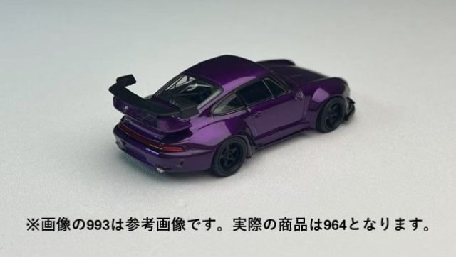 新品 Flame 1/64 ポルシェ Porsche RWB B/ 964 Purple Carbon Fiber