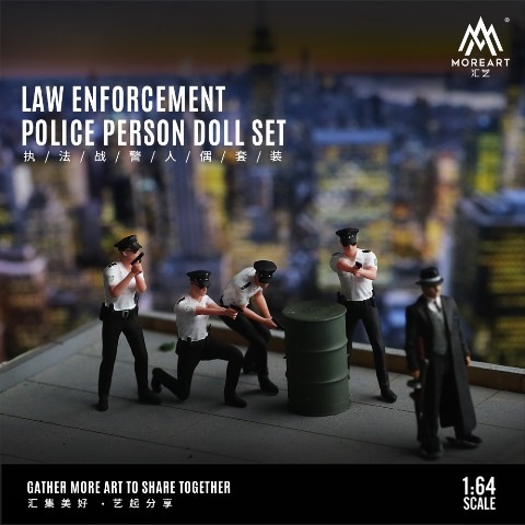 ͽ MO223009 MoreArt 1/64  LAW ENFORCEMENT POLIGE PERSON DOLL SET ե奢 4Υå ٻ ˡԴ