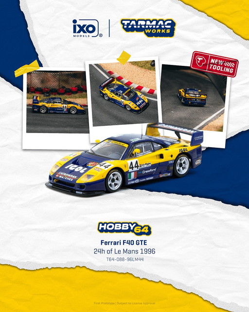 新品 T64-088-96LM44 Tarmac Works 1/64 フェラーリ Ferrari F40 GTE
