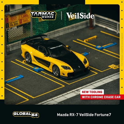 ���� T64G-075-YE Tarmac Works 1/64 �ޥĥ� Mazda RX-7 VeilSide Fortune7 Yellow / Black 