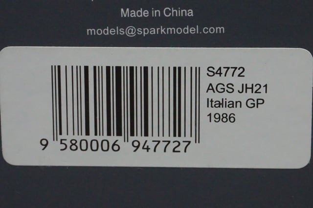 1/43 スパーク S4772 AGS JH21 イタリアGP 1986 #31, Boost Gear