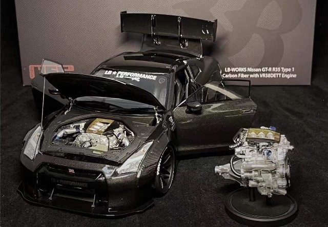 1/18 Makeup Eidolon Nissan GTR R35 Liberty Walk GT Wing Matt