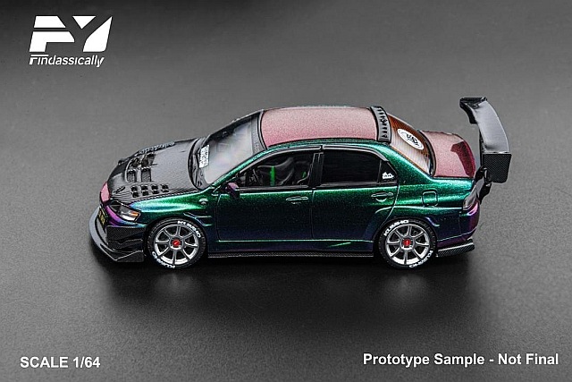 ELIGOR 緑色 ミニカー 未使用品 新品 FY64103 Finclassically 1/64 三菱 Lancer Evolution 9 改