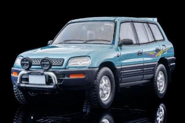 油彩『Vivien』 新品 LV-N354b トミーテック 1/64 トヨタ RAV4L V (水色/ グレー)95年