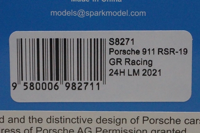 1/43 スパーク S8271 ポルシェ 911 RSR-19 GRレーシング LM 24H