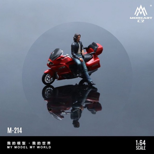 予約 MO222214 MoreArt 1/64 BMW K1600 バイク フィギュア付き レッド