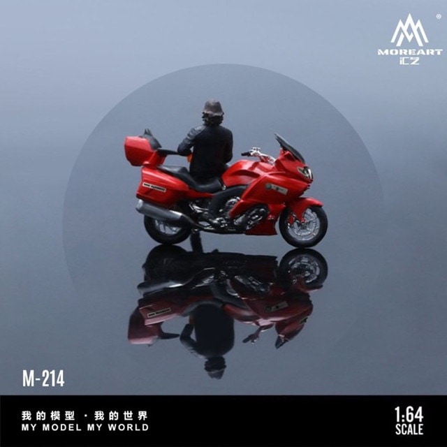 予約 MO222214 MoreArt 1/64 BMW K1600 バイク フィギュア付き レッド