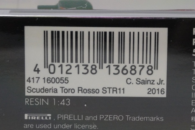 1/43 ミニチャンプス 417160055 スクーデリア トロロッソ STR11 2016