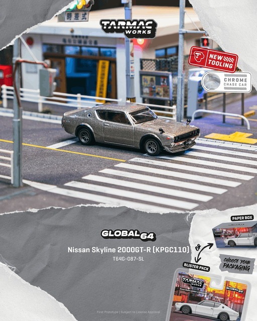 SKYLINE 2000GT-R KPGC110 シルバー 1/24完成品 日産オンライン