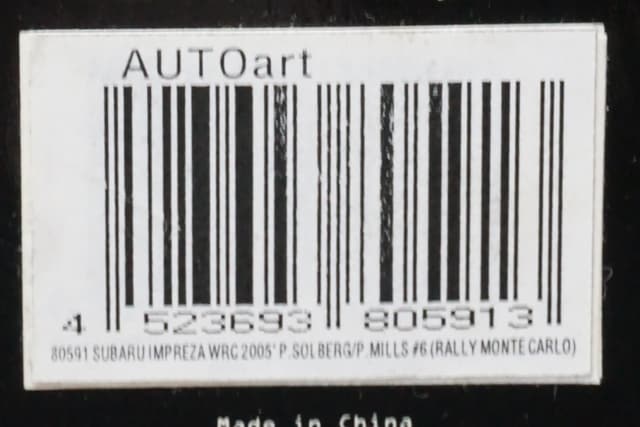 1/18 オートアート 80591 スバル インプレッサ Wrc 2005'P SOLBERG P