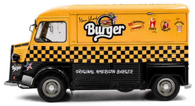 シトロエンバーガートラックミニカー 新品 S1804822 SOLIDO 1/18 シトロエン タイプ HY NYC バーガー 1969