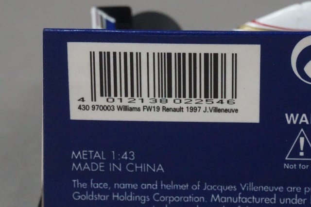 1/43 ߥ˥ץ 430970003 ꥢ FW19 Ρ 1997 #3 J.̡
