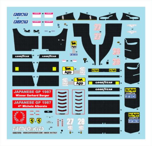 タメオキットフェラーリF1-87TMK376 Silverline SLK081 TAMEO kit