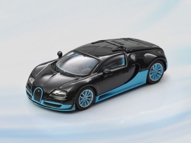 新品 Mortal 1/64 ブガッティ ヴェイロン Bugatti Veyron Black Carbon