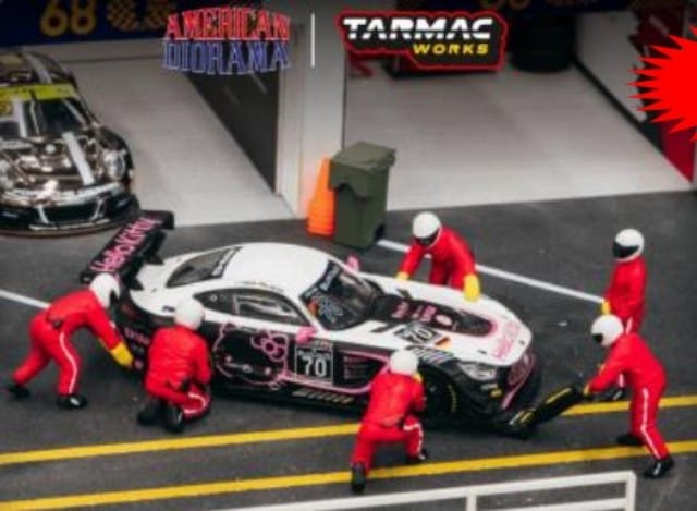 新品 T64F-007-RED Tarmac Works 1/64 Figures Set Pit Crew Red
