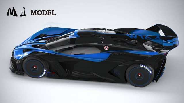 予約 MJ MODEL 1/64 ブガッティ ボライド Bugatti Bolide Blue