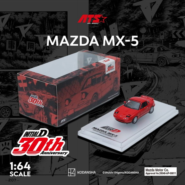 新品 ATS880107 ATS 1/64 マツダ Mazda MX-5 Initial D 頭文字D レッド