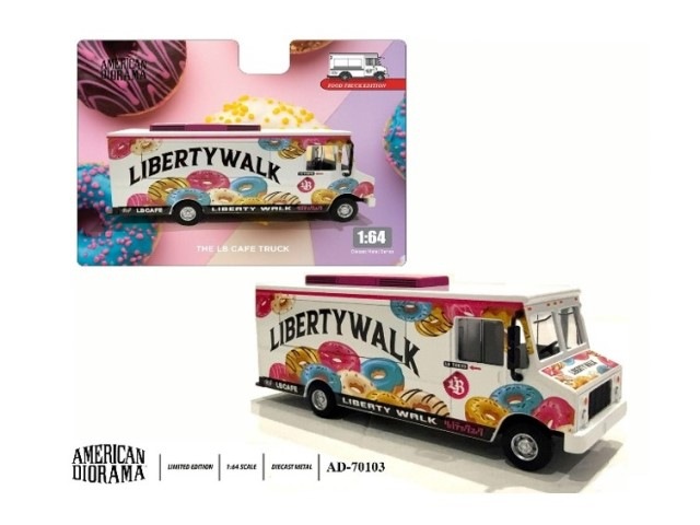 新品 AD-70103 American Diorama 1/64 フードトラック LB Cafe , Boost