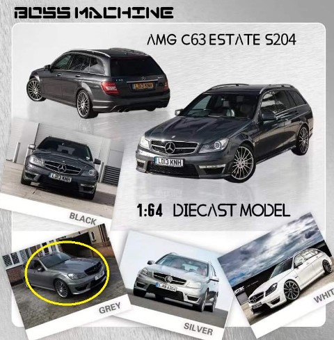 ͽ  Boss Machine BM 1/64 륻ǥ ٥ C饹 Mercedes Benz AMG C63 Estate C-Class 3 S204 Grey