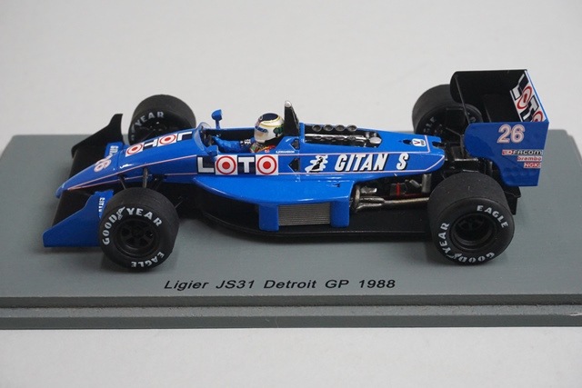 1/43 スパーク S3969 リジェ JS31 デトロイトGP 1988 #26 S.ヨハンソン