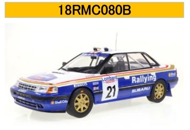 新品 18RMC080B イクソ 1/18 スバル レガシィ RS 1991年RACラリー #21