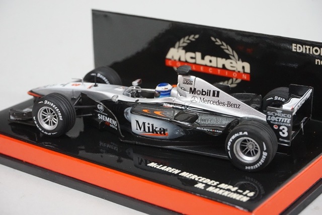 ミニチャンプス ミカ・ハッキネン MP4-16  直筆サイン入り 1/43 Amazon | 1/18 マクラーレン メルセデス Maclaren Mercedes MP4