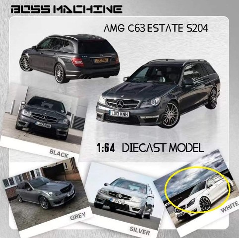 ͽ  Boss Machine BM 1/64 륻ǥ ٥ C饹 Mercedes Benz AMG C63 Estate C-Class 3 S204 White