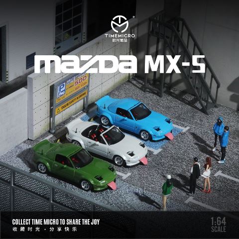 新品 TM646904 TimeMicro TM 1/64 マツダ Mazda MX5 Solid Color White