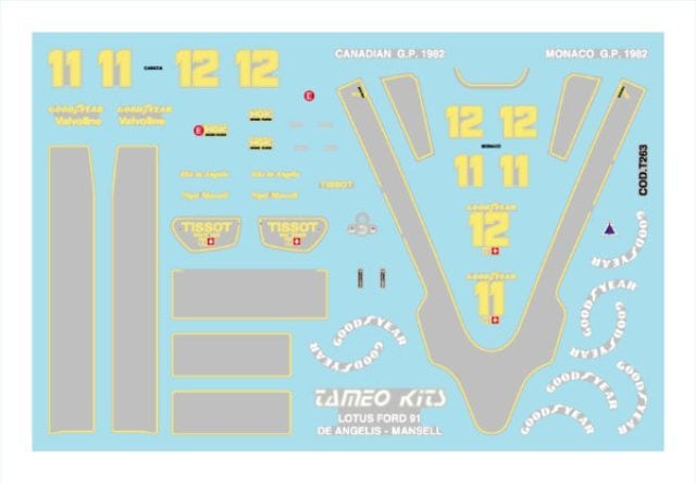 取寄せTMK287 タメオキット 1/43 フォード LOTUS 91 Monaco G.P.