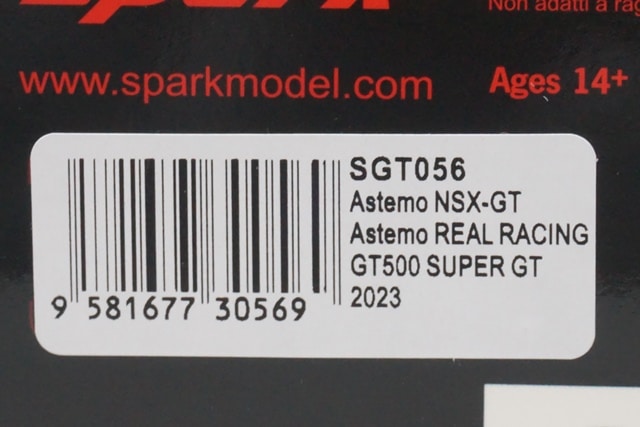 （新品未開封）spark 2023 Astemo NSX-GT SGT056 スパーク SGT056 1/43 Astemo NSX-GT No.17 Astemo REAL RACING