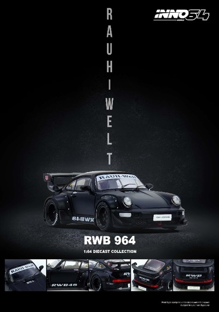 予約 IN64-RWB964-BM INNO イノモデル 1/64 RWB 964 マットブラック