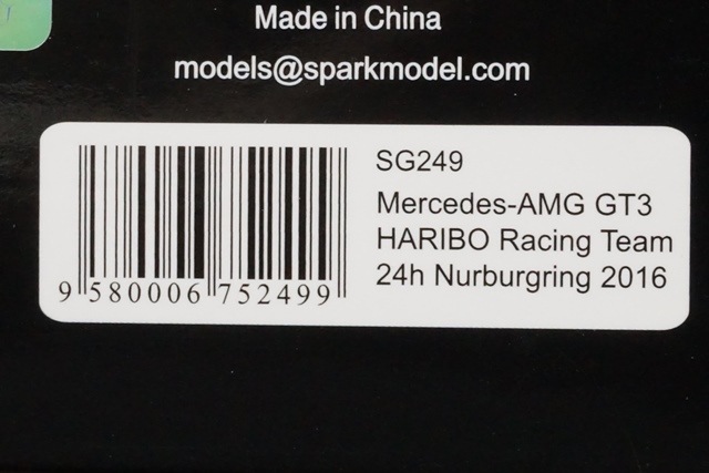 1/43 ���ѡ��� SG249 HARIBO���� ��륻�ǥ� AMG GT3 HARIBO Racing Team �˥��֥륯��� 24h 2016#8