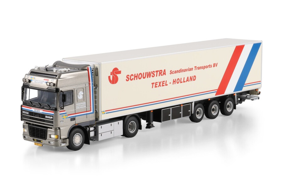 ͽ�� 01-4989 WSI 1/50   Schouwstra DAF 95XF SUPER SPACE CAB 4X2 REEFER TRAILER - 3 AXLE  �����ѡ����ڡ�������� 4x2 ����ȥ졼�顼��3���������