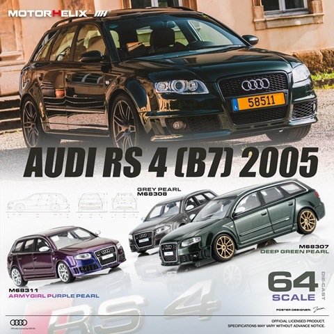 ͽ�� M68308 �⡼�����إ�å��� 1/64 �����ǥ� RS 4 (B7) 2005 Grey Pearl