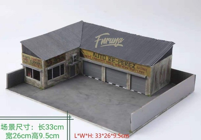 予約 furuya 1/64 AUTO RE-PEREZ ジオラマ ガレージ ライト付き 屋根