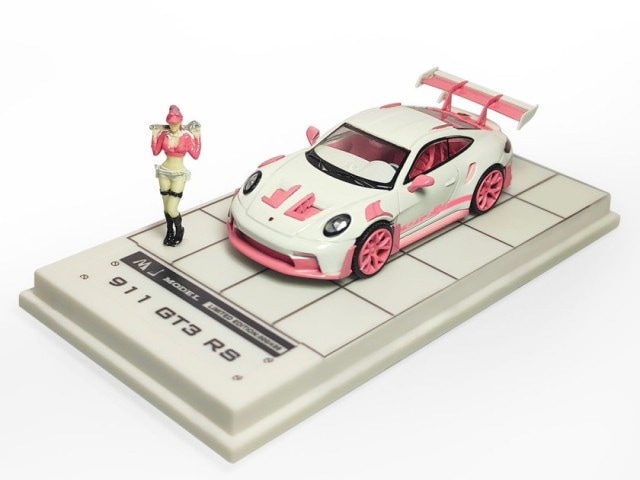新品 MJ 1/64 ポルシェ Porsche 911 992 GT3 RS pink 一部無彩色