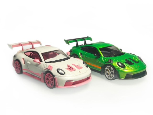 新品 MJ 1/64 ポルシェ Porsche 911 992 GT3 RS pink 一部無彩色