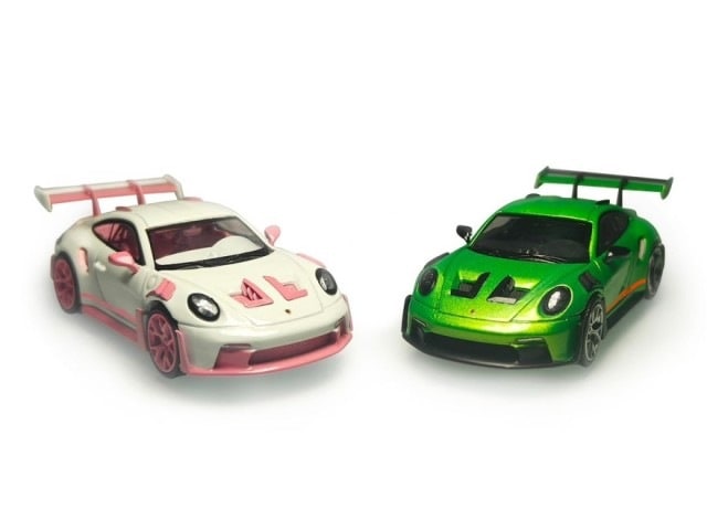 新品 MJ 1/64 ポルシェ Porsche 911 992 GT3 RS pink 一部無彩色