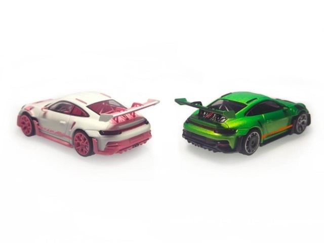 新品 MJ 1/64 ポルシェ Porsche 911 992 GT3 RS pink 一部無彩色