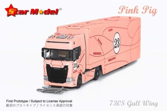   Star Model 1/64 27cm ˥ ȥ󥹥ݡ  ȥå SCANIA S730 V8 transporter Truck Pink pig