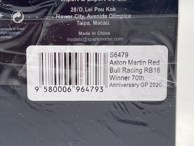 1/43 スパーク S6479 アストンマーティン レッドブルレーシング RB16