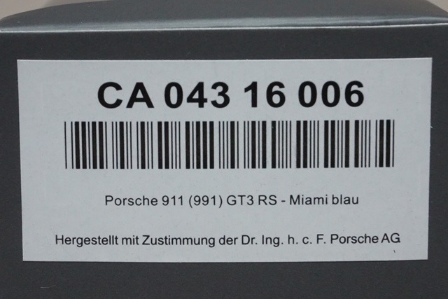 1/43 ミニチャンプス CA04316006 カーティマ特注 ポルシェ 911 GT3 RS