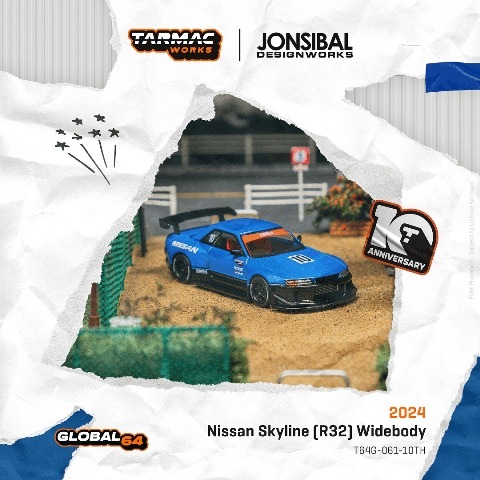 新品 T64G-061-10TH Tarmac Works 1/64 日産 Nissan Skyline (R32
