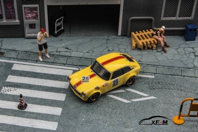 ͽ  LF Model x XF Model 1/64 ۥ Honda S800 ڡOutlaw¤ 1968 Yellow #25