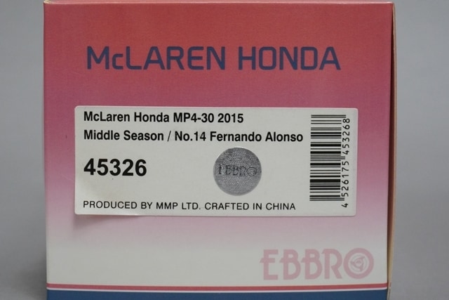 1/43 ���֥� 45326 �ۥ�� �ޥ��顼��� MP4-30 2015 MIddle Season Fernando Alonso #14