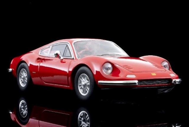 フェラーリディーノベルリネッタ　ミニカー 予約 LV トミーテック 1/64 フェラーリ ディーノ 246 GT (1971) 赤