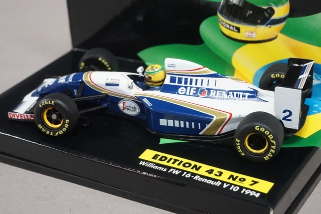 ミニチャンプス　1/43 ウイリアムズ　FW16 セナ　ブラジルGP ミニチャンプス 1/43 ウィリアムズ ルノー FW16 アイルトン・セナ