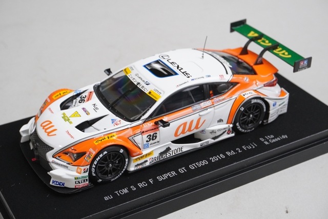 エブロ　スーパーGT　500 2016第2戦 富士　au トムス　RC 1/43 EBBRO Super Gt Gt500 2016 Rd.2 Fuji au Tom's RC F #36 w