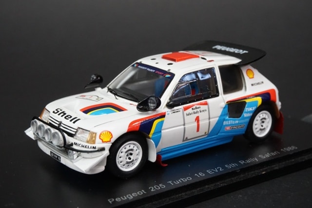 1/43 スパーク S1297 Peugeot 205 Turbo 16 EV2 5th Safari Rally 1986